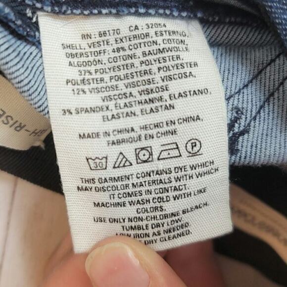 PILCRO FOR ANTHROPOLGIE HIGH RISE DARK WASH DENIM LEGGINGS, SZ 30 - Picture 10 of 14